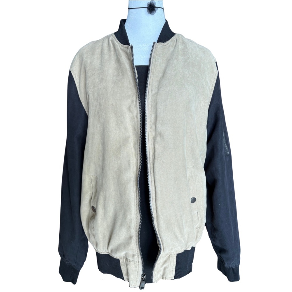 Civil Sektor Black & Beige Two-Tone Bomber Jacket Men’s M (Women’s L - Picture 1 of 9